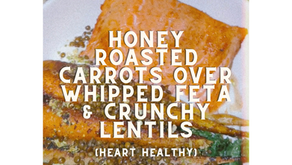 Honey Roasted Honey Spiced Rainbow Carrots with Whipped Feta & Lentil Crunch