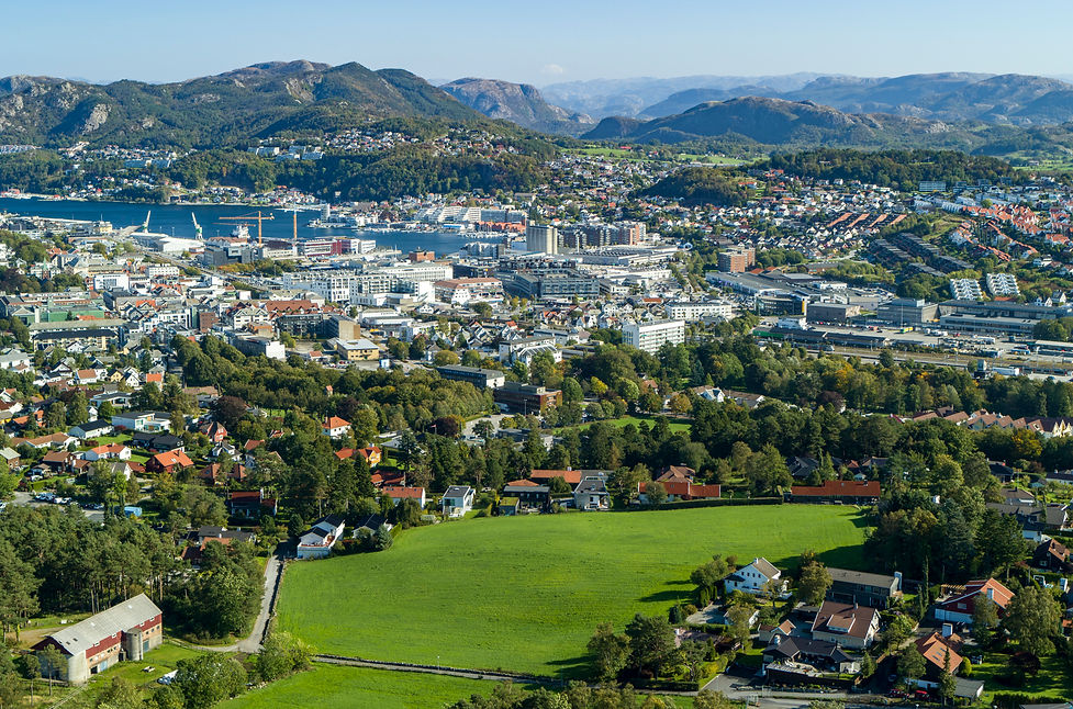 Oversiktsbilete av Sandnes by - Fotograf