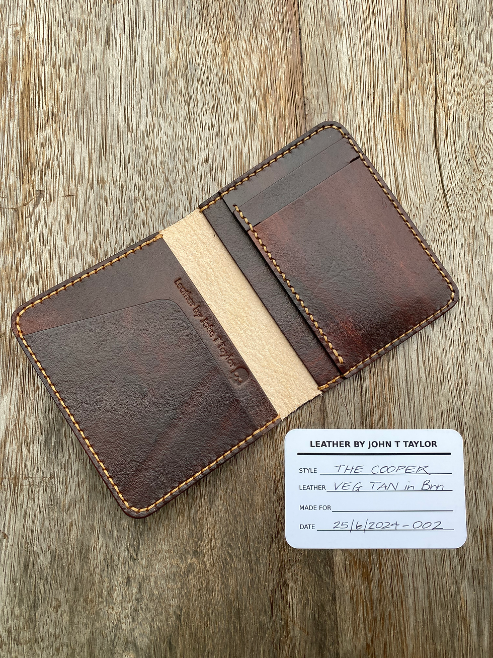 Thumbnail: The Cooper in Veg Tanned Dark Whisky and Black edge burnishing