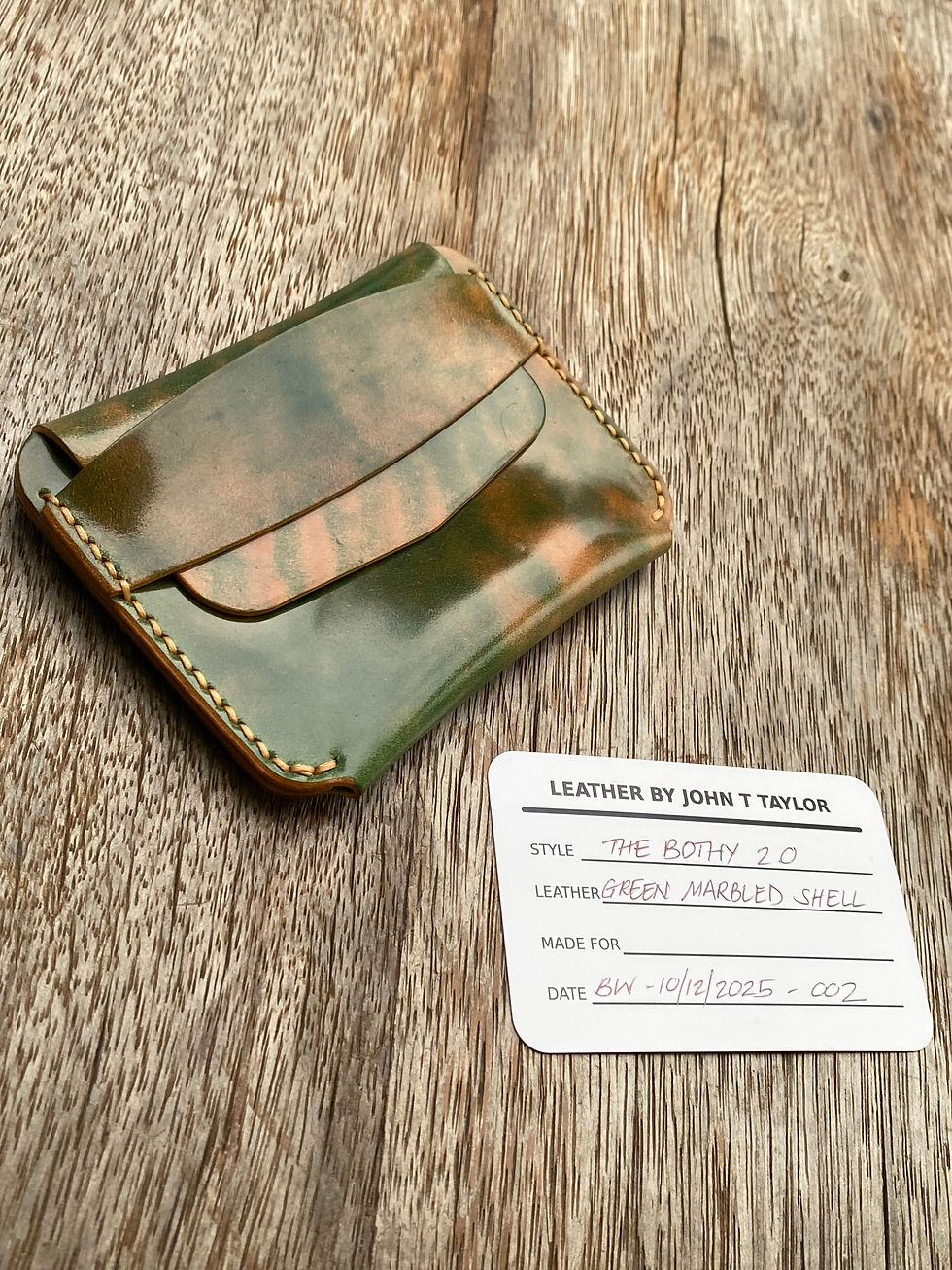 Thumbnail: The Bothy Wallet 2.0 in Green Marbled Rocado Shell Cordovan