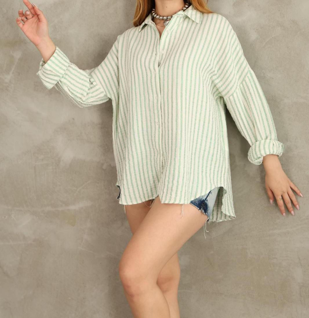 Çizgili Bürümcük Gömlek