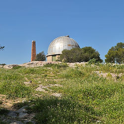 The neoclassical National Observatory of Athens on the Hill of the Nymphs