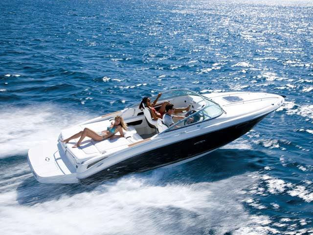 High speed motor boat during a cruise