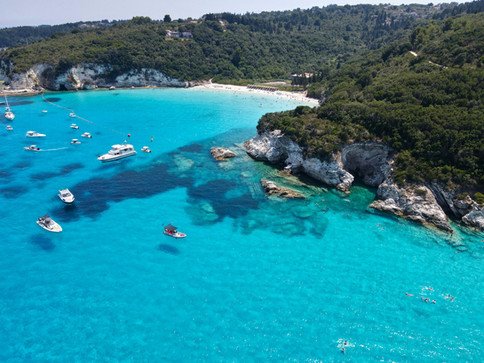Private speedboat tour from Corfu to the islands of Paxos and Antipaxos, Greece.