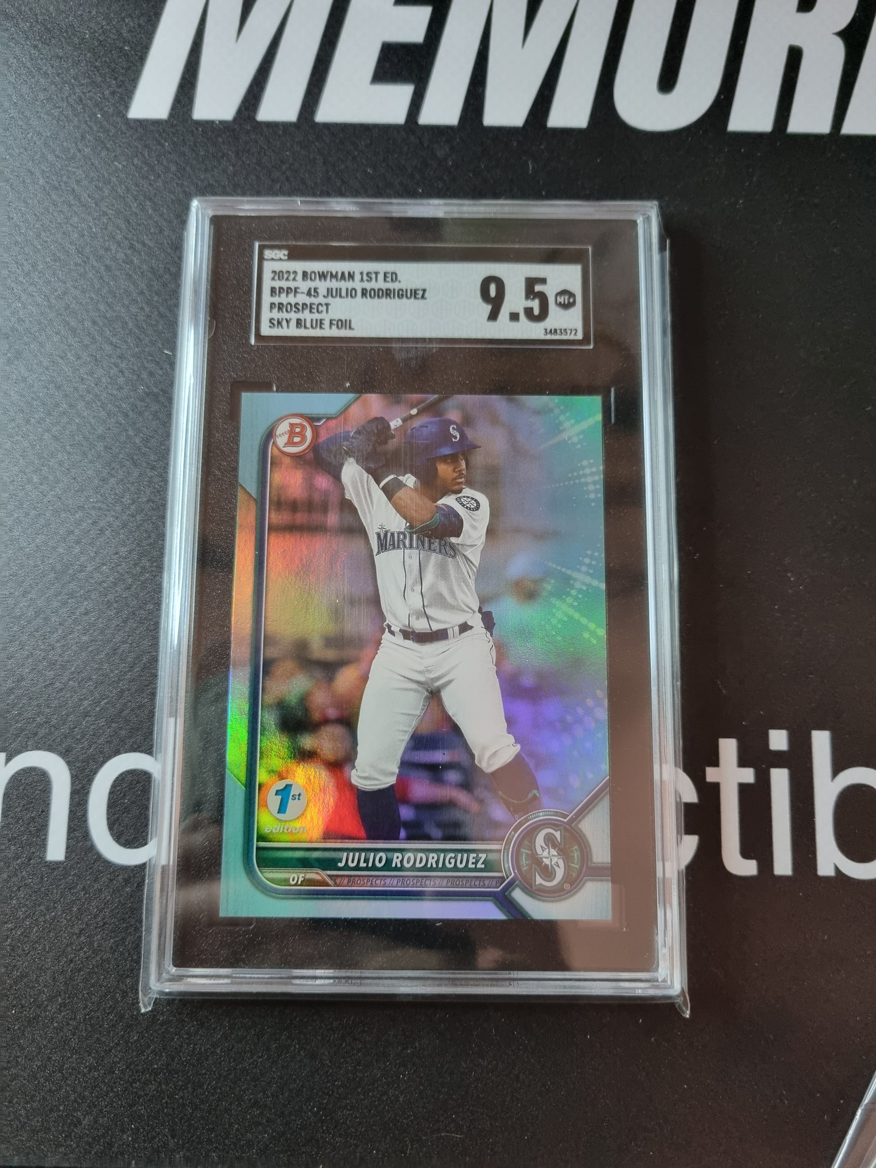 2022 Bowman Julio Rodriguez Sky Blue Foil Bowman 1st Edition - SGC 9.5