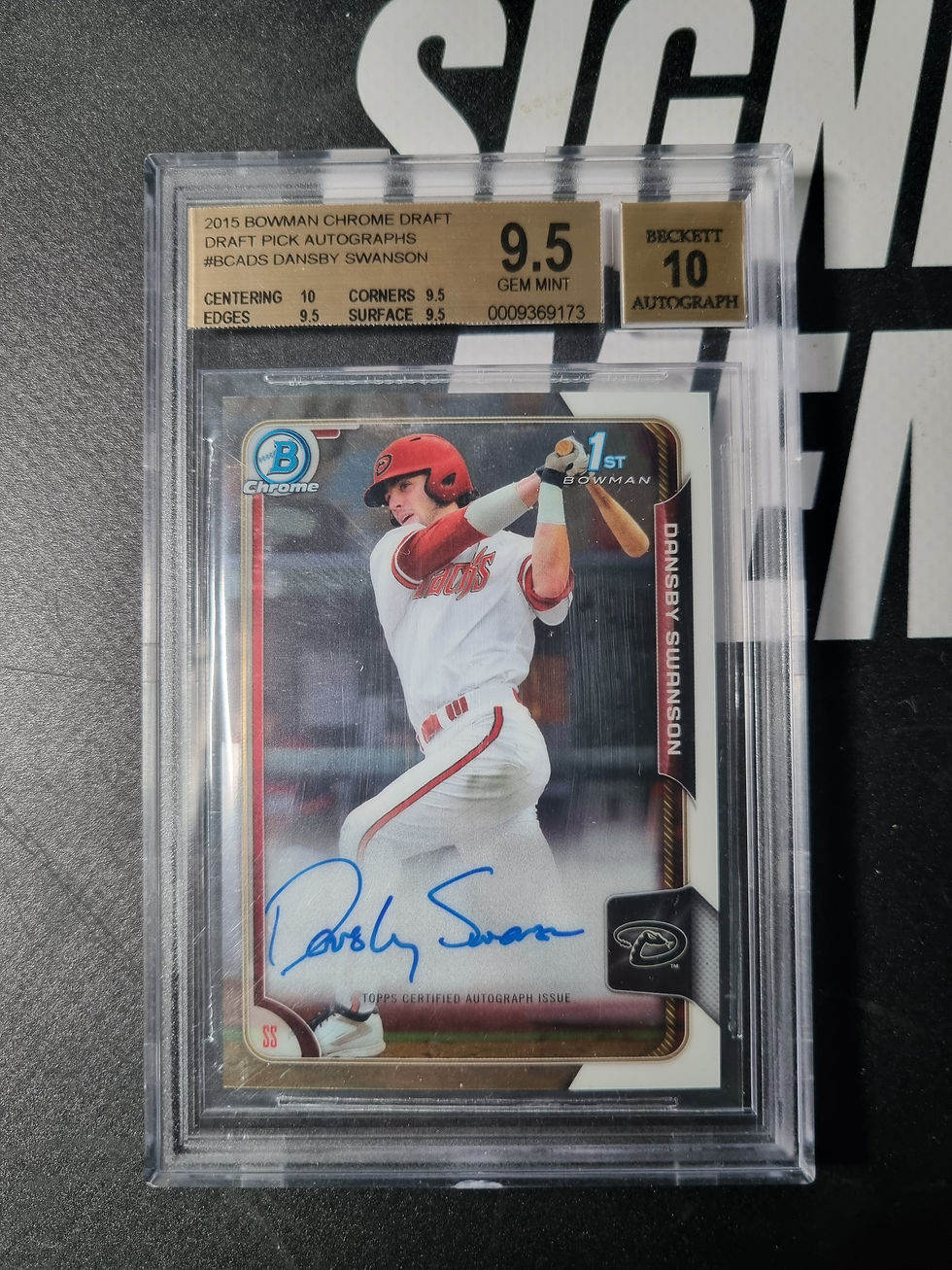 Dansby Swanson 2015 Bowman Chrome Draft Autographed 1st Bowman - Beckett 9.5