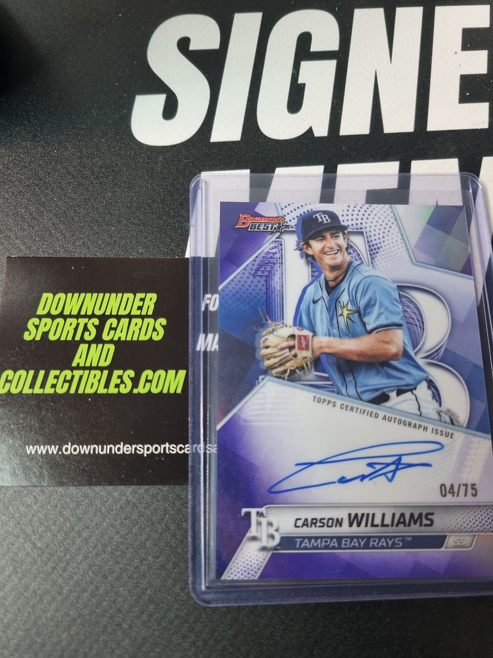 Carson Williams 2025 Bowmans Best Signed /75 - Tampa Bay Rays