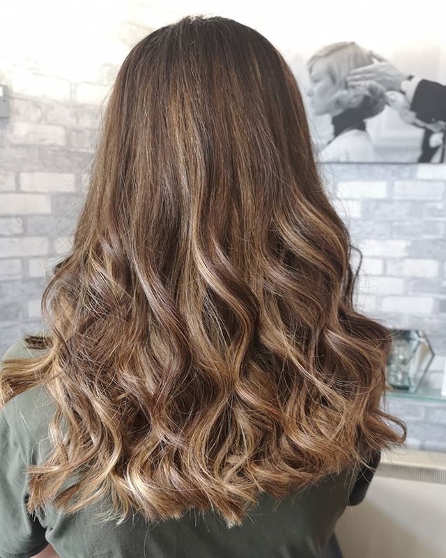 Beautiful caramel Balayage created by ou
