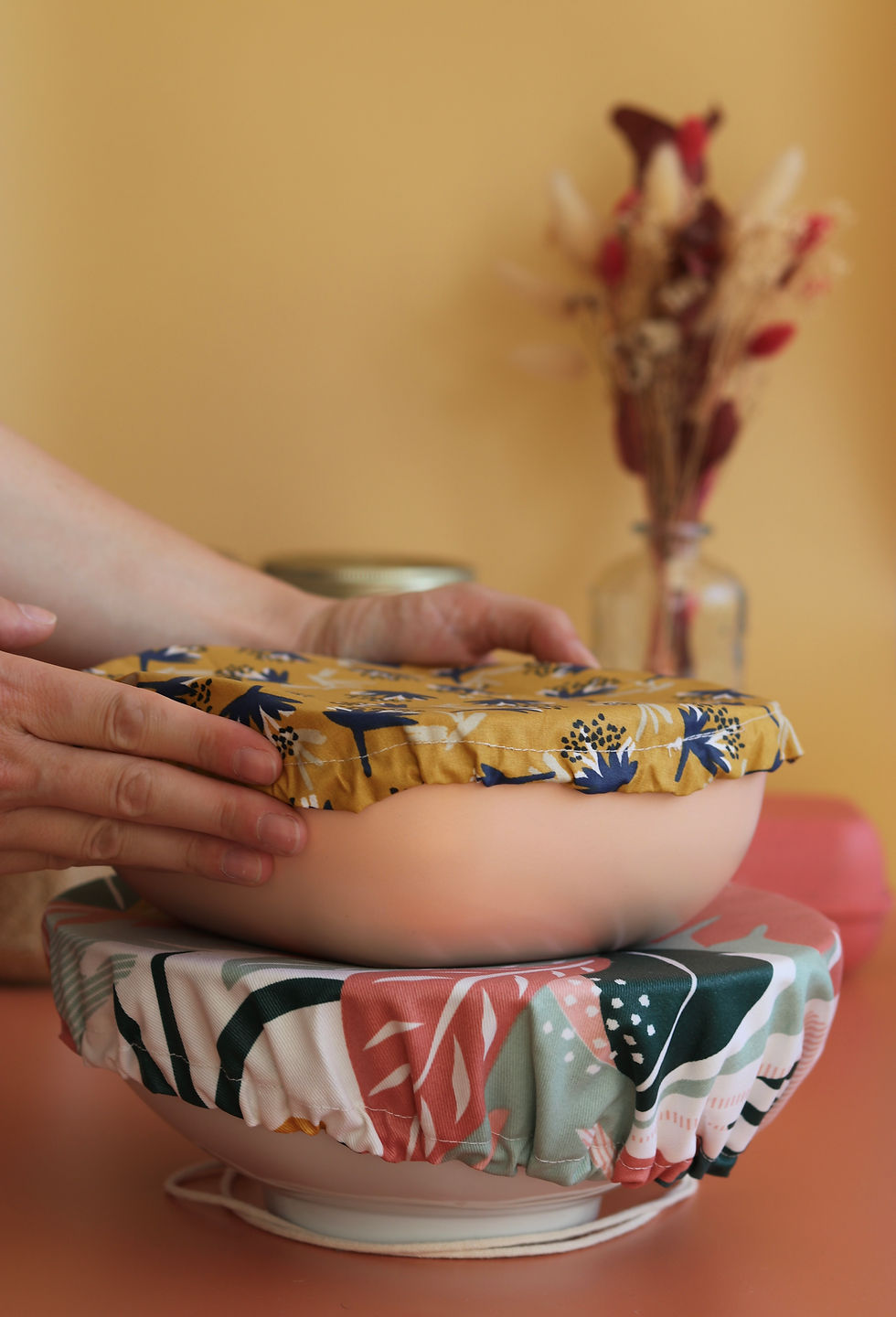 Miniature : Couvre-bol en tissu enduit Oeko-Tex fabriqué à Lyon