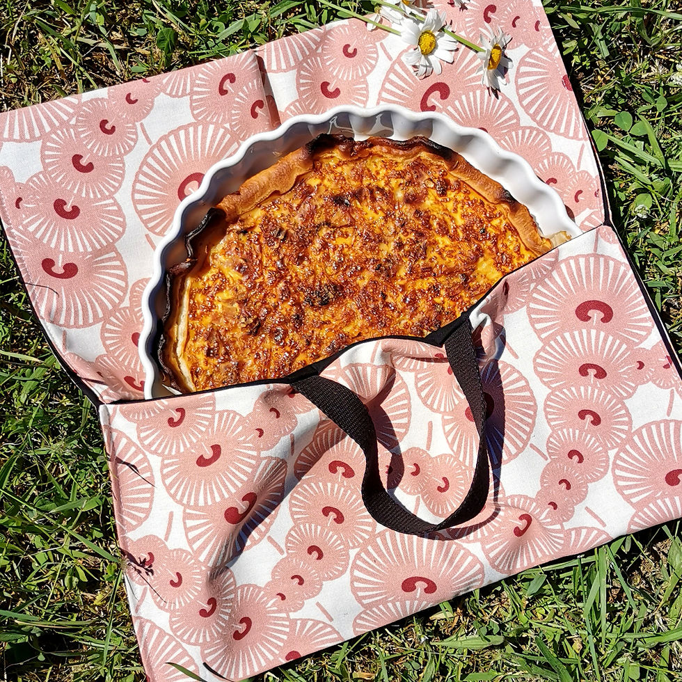 Miniature : Sac de transport pour plat rond en tissu Oeko-Tex