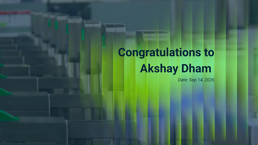 Congratulations to Akshay Dham August Star Teammate!