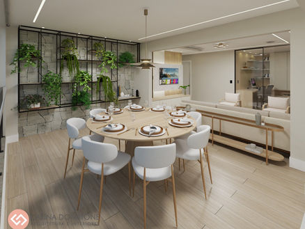 Sala de Estar e Sala de Jantar: leveza e funcionalidade