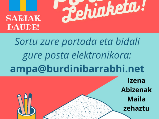 PORTADA LEHIAKETA! ¡Concurso de portada agenda!