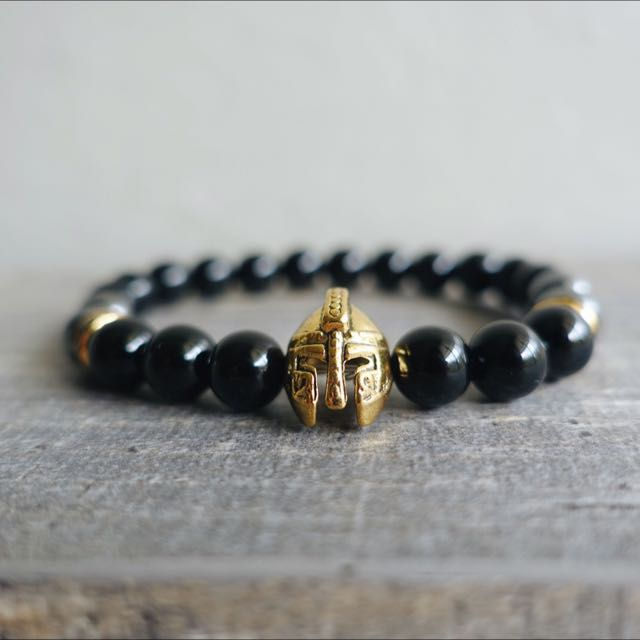(Limited Ed) Black Gold Gladiator Bead Bracelet