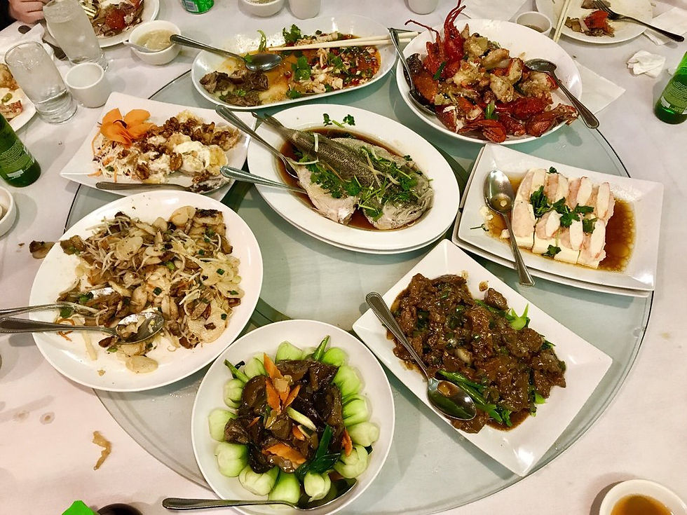 Tasty Cuisine Chinese Restaurant Chinese New Year Feast on china glass