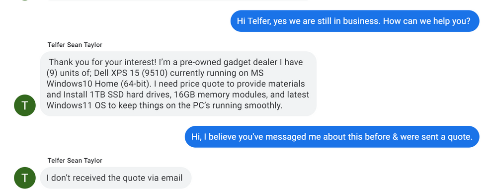 Procurement scam trend example