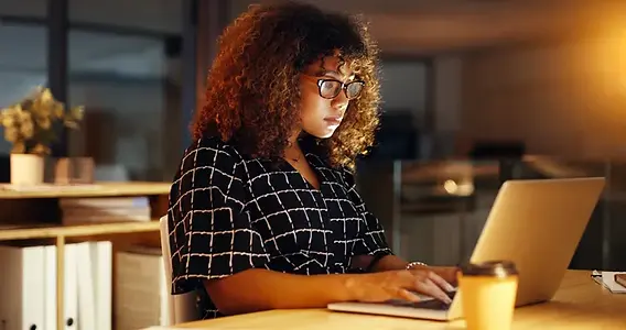 Black girl on laptop