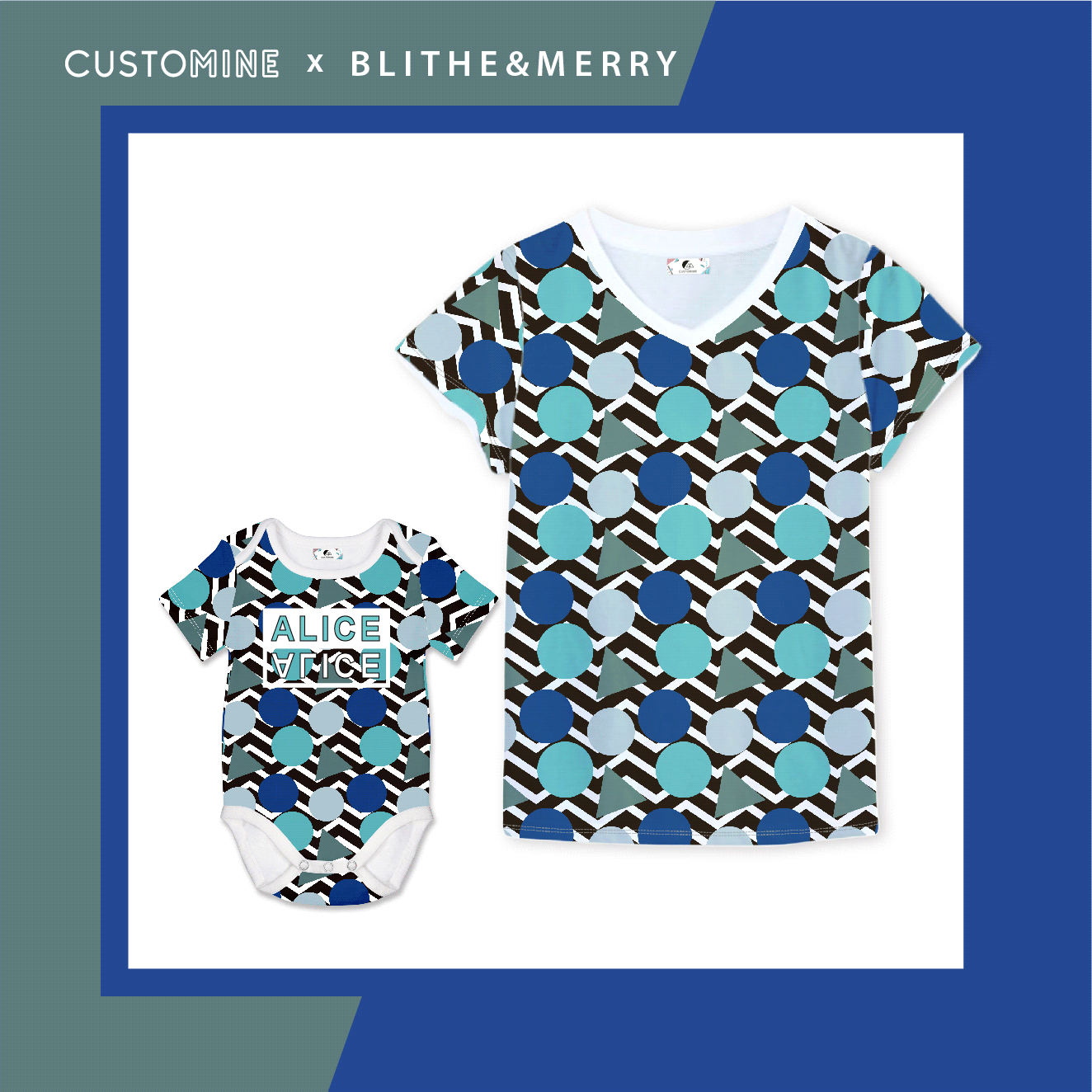 CUSTOMINE X Blithe & Merry - Blue Twinning Set