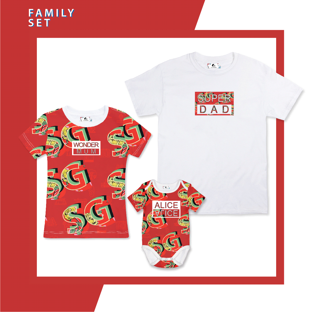 SG Red Family Set of 3