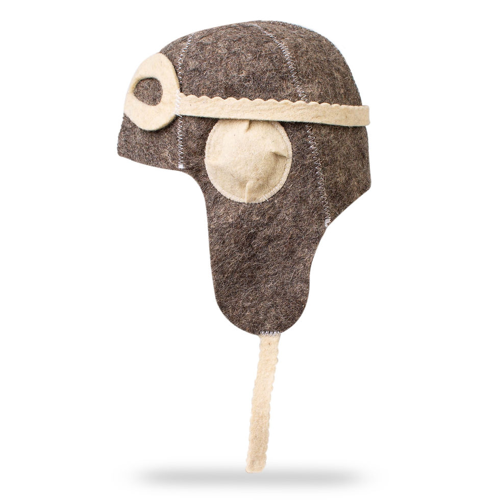 Thumbnail: Wool Sauna Hat Embroidered Pilot