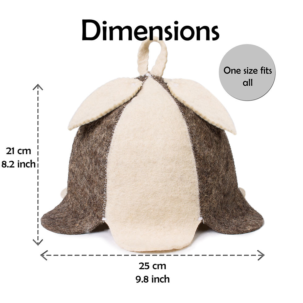 Thumbnail: ASKOLD Ukrainian Wool Sauna Hat White Gray Colors - Sauna Hat Finnish Ukraine