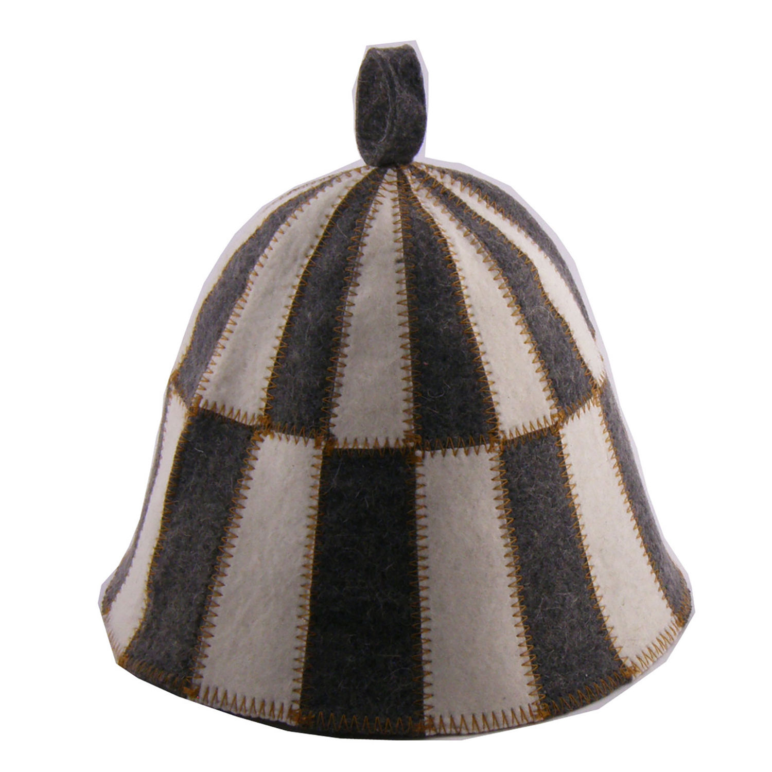 Ukrainian Wool Sauna Hat Embroidered Cell