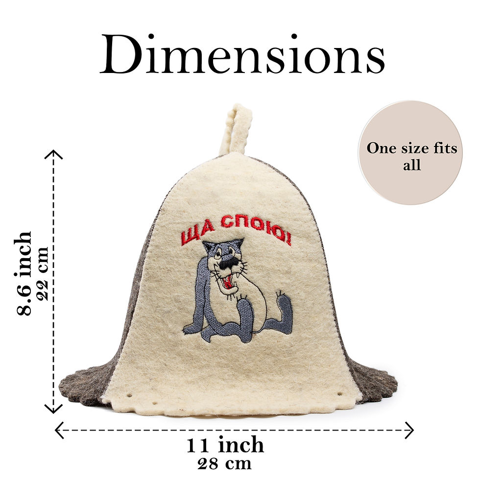 Thumbnail: Ukrainian Wool Sauna Hat I'll Sing Right Now for Sauna Banya Bath House