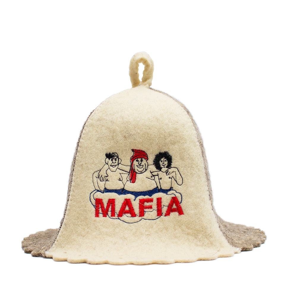 Thumbnail: SHSH trade group Ukrainian Wool Sauna Hat Embroidered in Russian Mafia - Sauna H