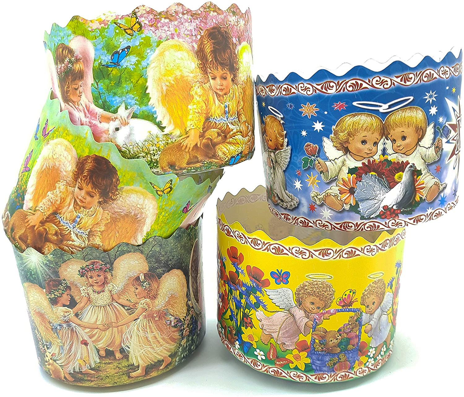 12 oz Round Easter Paska Bread Baking Paper Molds - 12 Pack