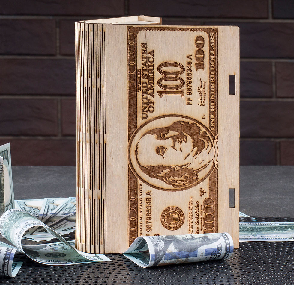 Thumbnail: Wooden Cash Box with Lock Dollar Bill