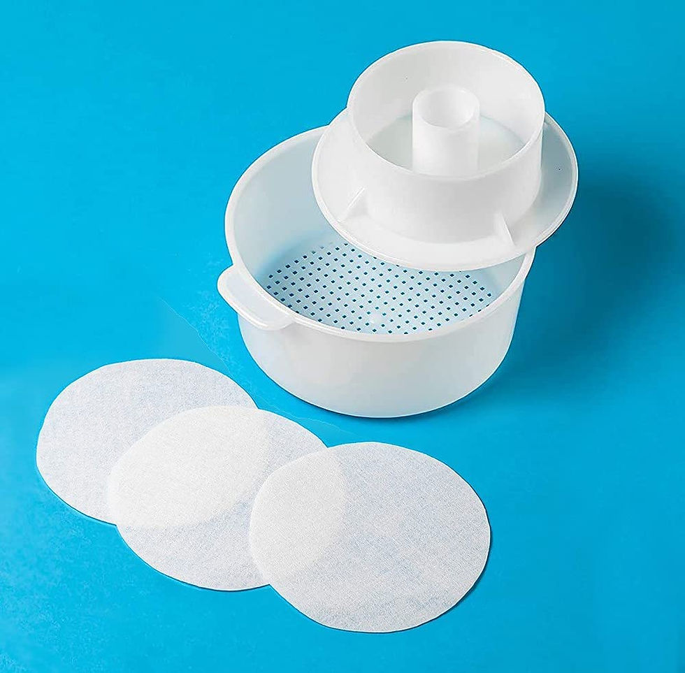 Thumbnail: Gouda Edam Cheese Mold with Pressing Plate 1.2 liters + 3 Milk Filters Large