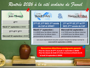 Rentrée 2026 à la cité scolaire de Fumel
