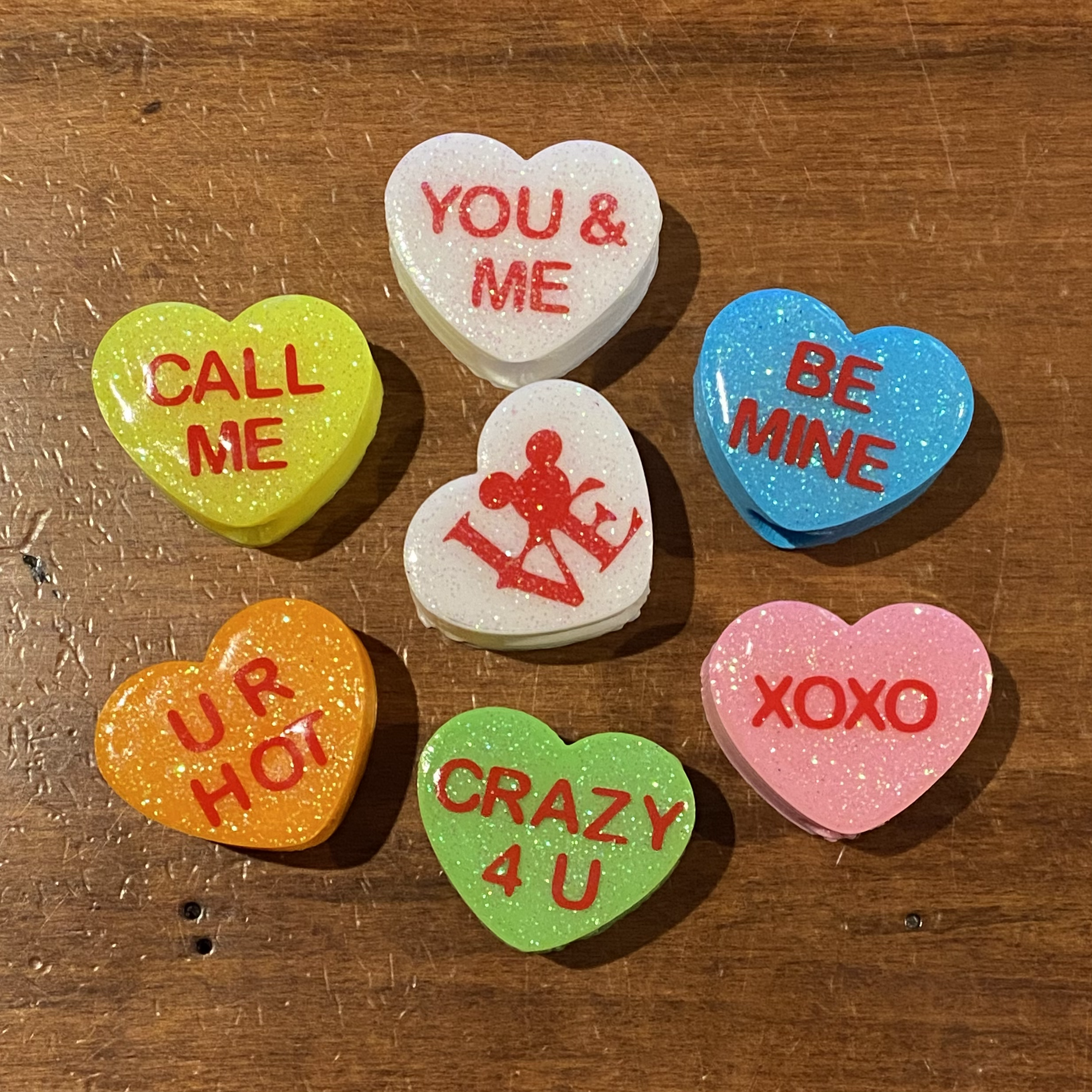 Conversation Hearts Straw Topper