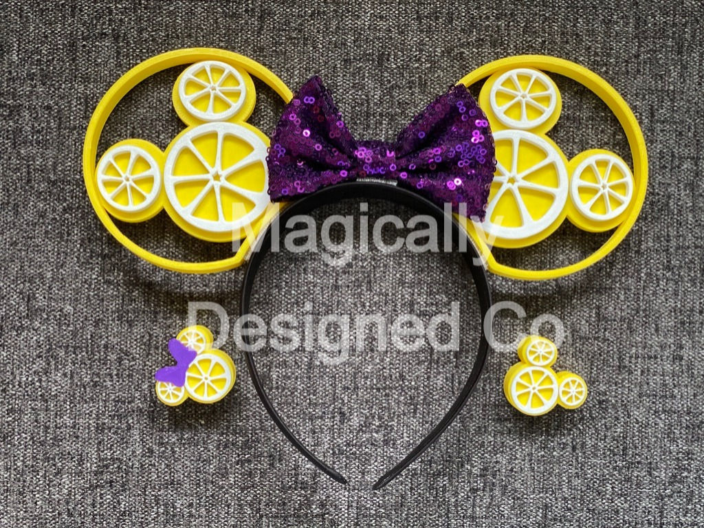 Violet Lemonade Interchangeable 3D Mouse ears