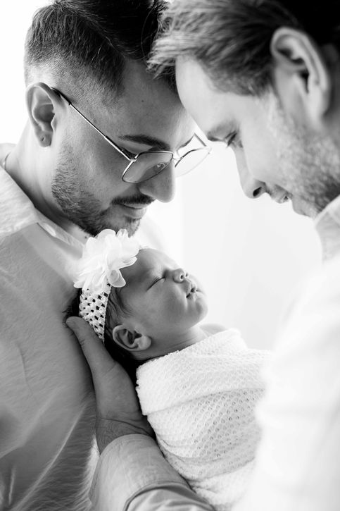 LGBTQ+ family newborn photoshoot in etobicoke studio