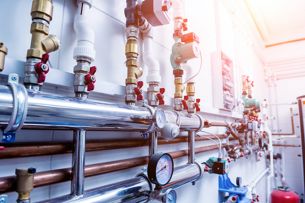 Boiler room equipment for modern heating system