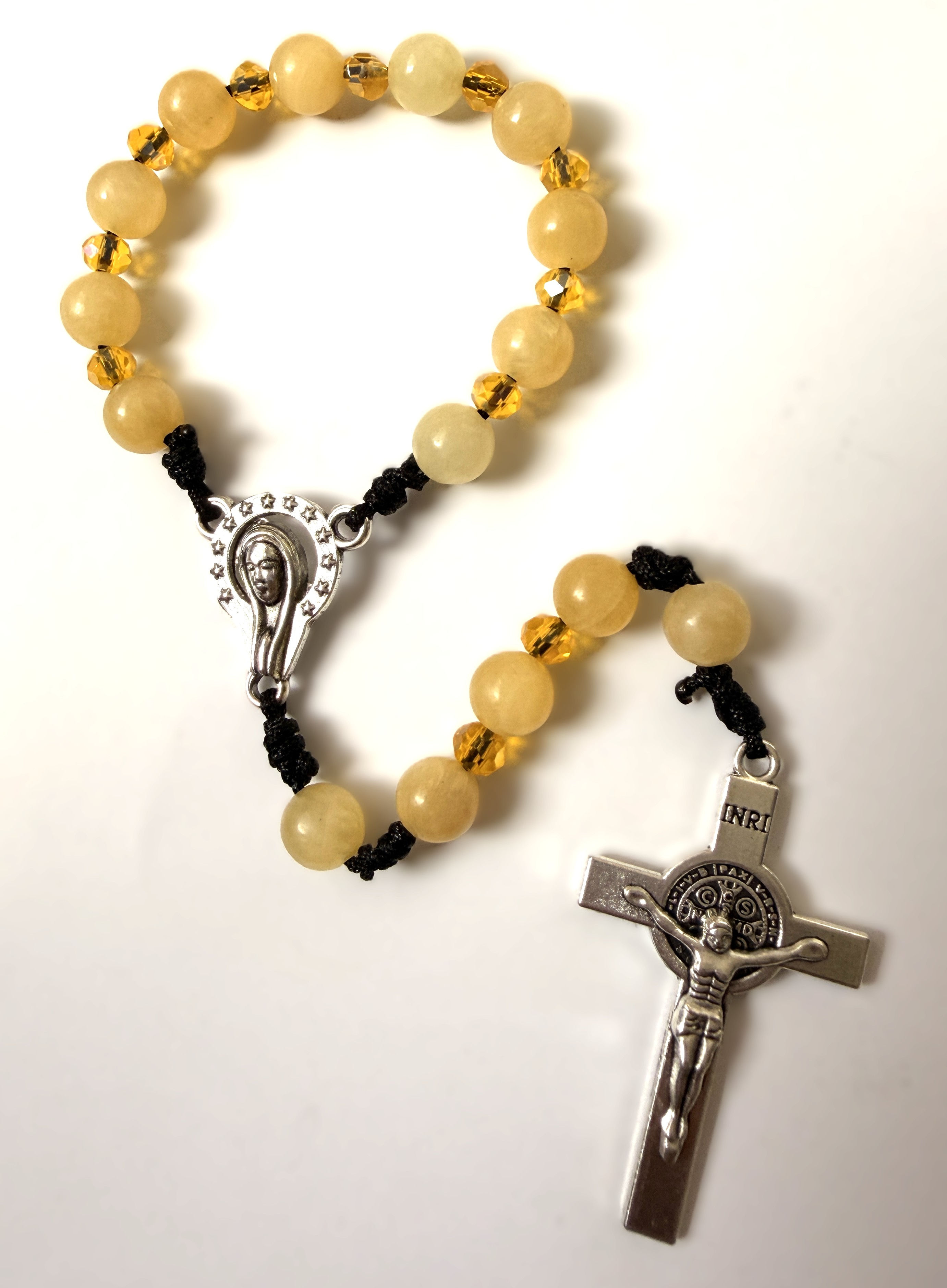 One-Decade Yellow Jade Rosary