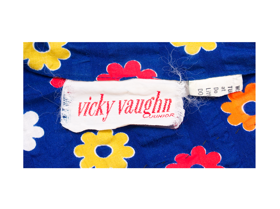 Thumbnail: 1970's Vicky Vaughn Junior Floral Print Jumpsuit w/Elephant Bellbottoms