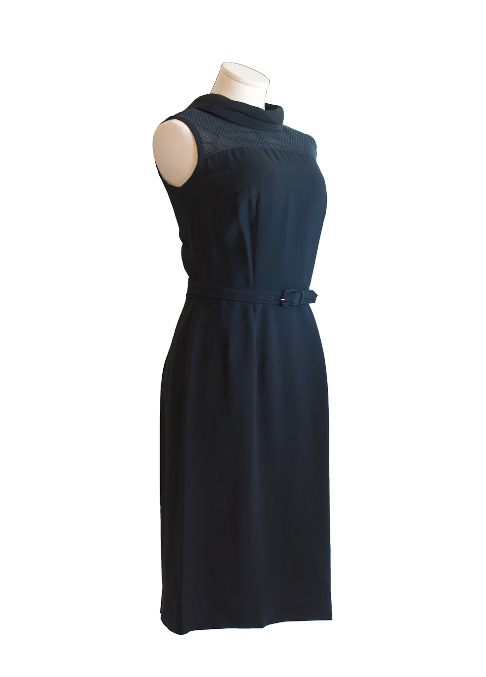 Thumbnail: 1960's Alden's Wiggle Dress w/Black Mesh Yoke