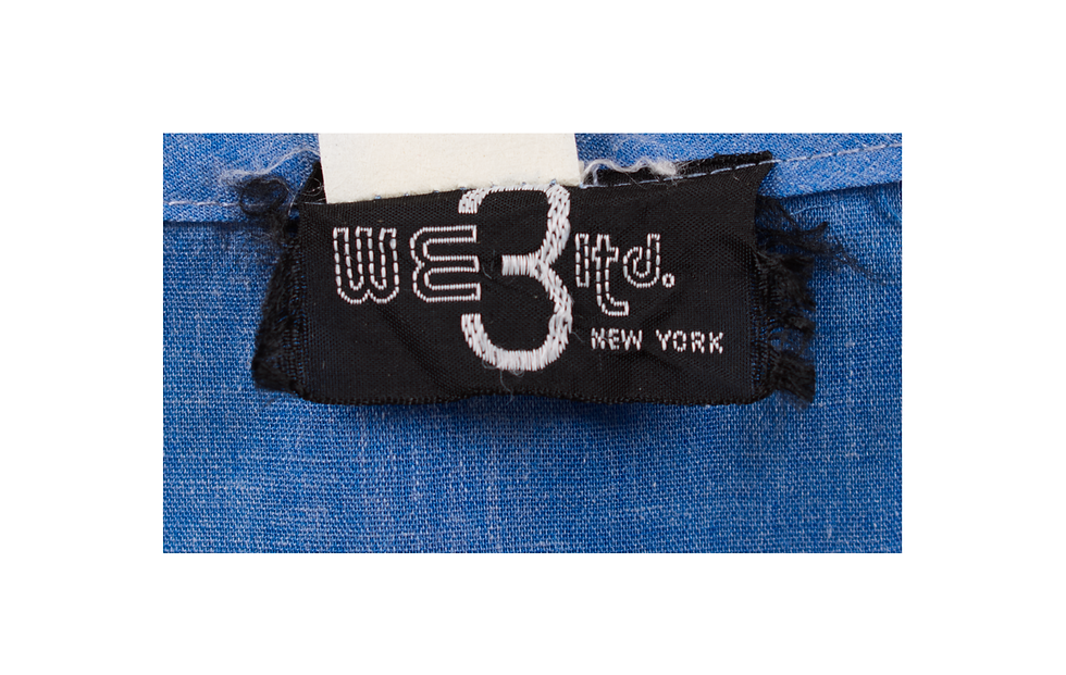 Thumbnail: 1970's We 3 Ltd. Blue Chambray Ruffle Dress w/Belt