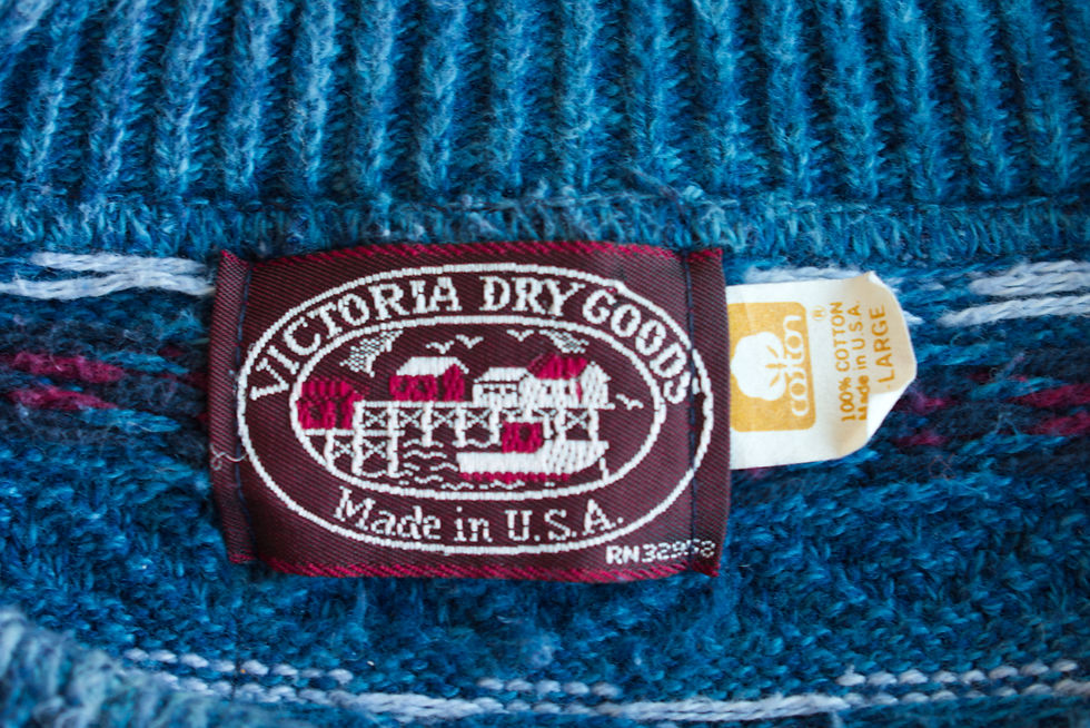 Thumbnail: 80's/90's Victoria Dry Goods Blue Pullover Sweater