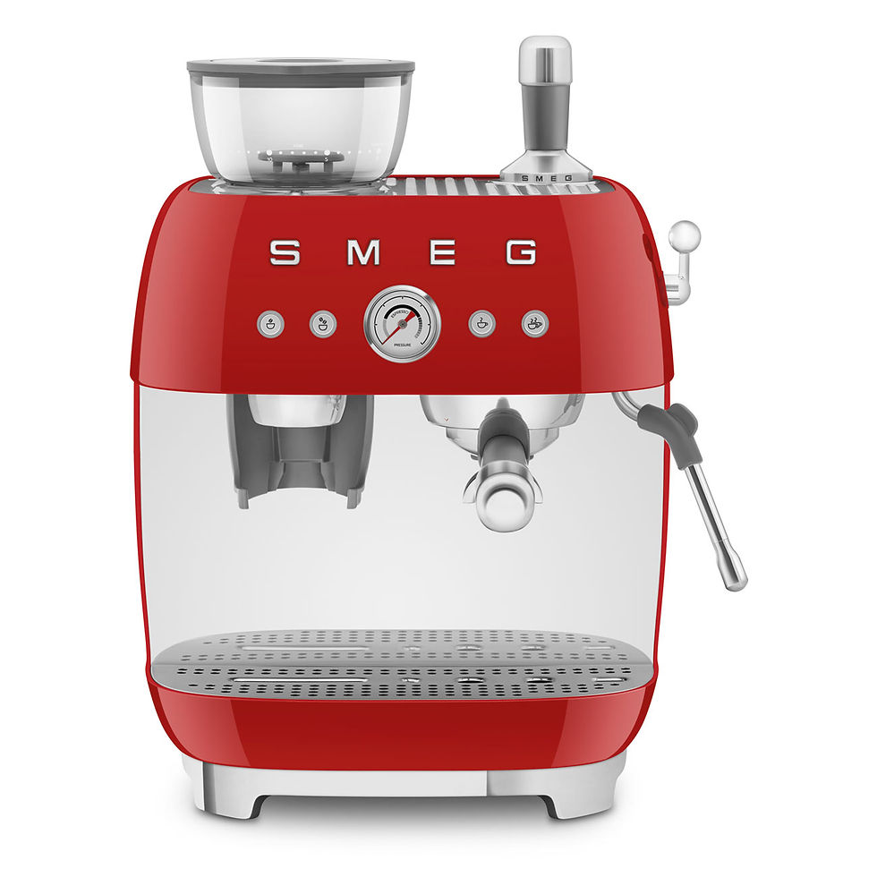 Thumbnail: SMEG Espresso Coffee Machine with Grinder Red, 50's Style Aesthetic