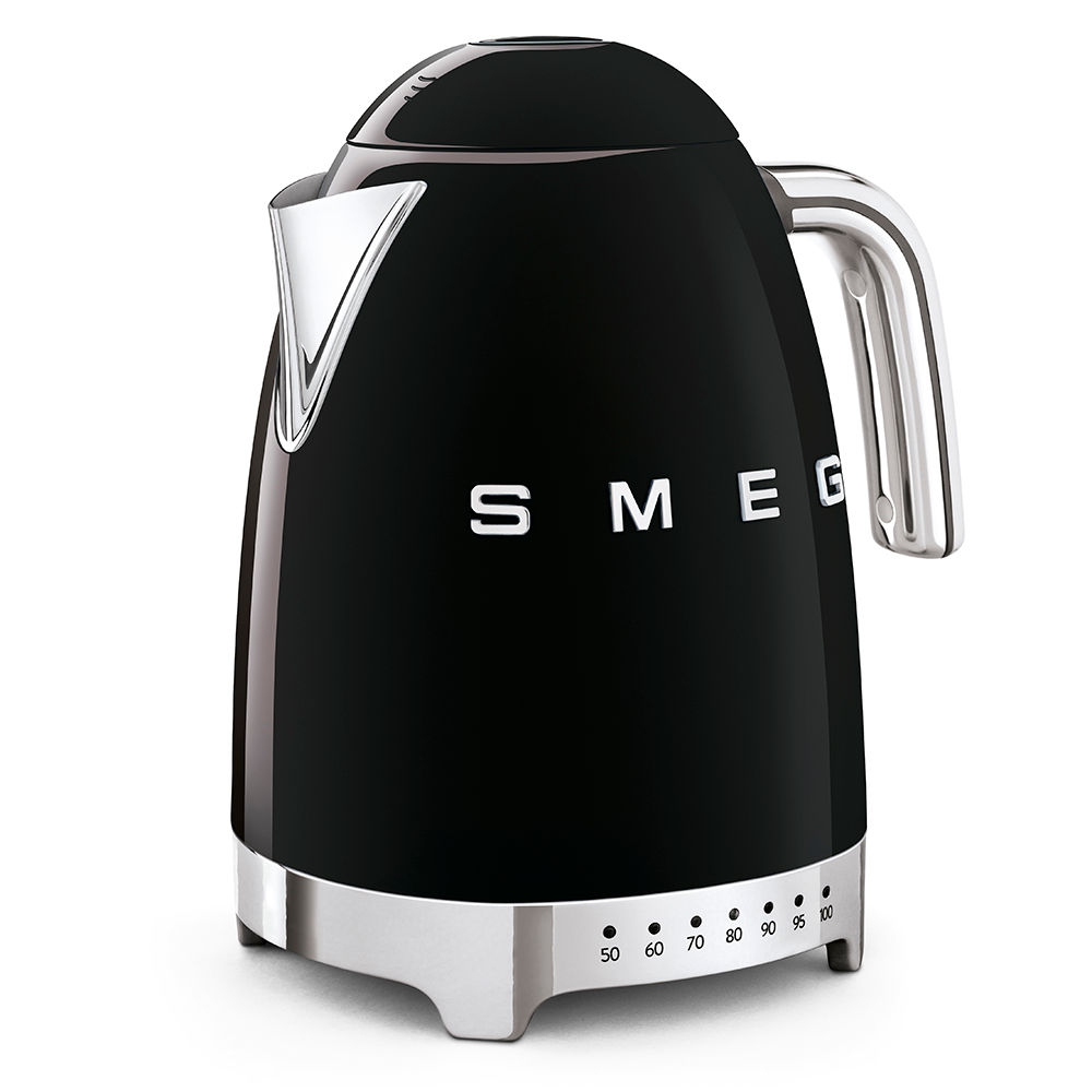 SMEG Temperature Kettle 1.7 L Capacity Black, Glossy 50's Style