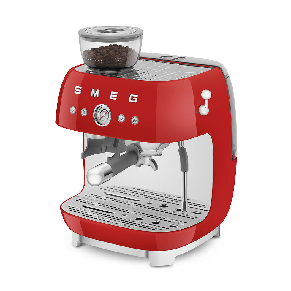 Thumbnail: SMEG Espresso Coffee Machine with Grinder Red, 50's Style Aesthetic