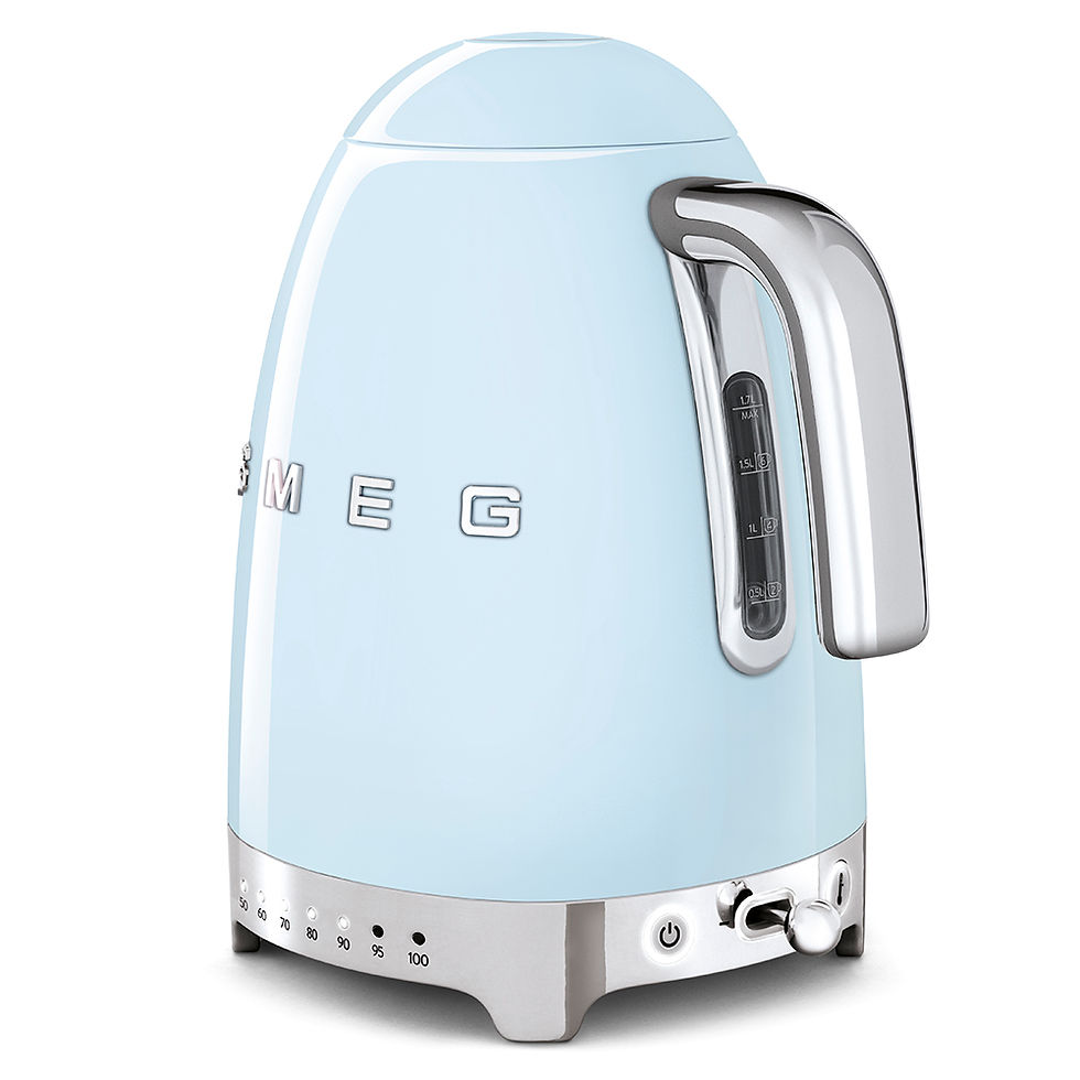 Thumbnail: SMEG Temperature Kettle 1.7 L Capacity Pastel Blue, Glossy 50's Style