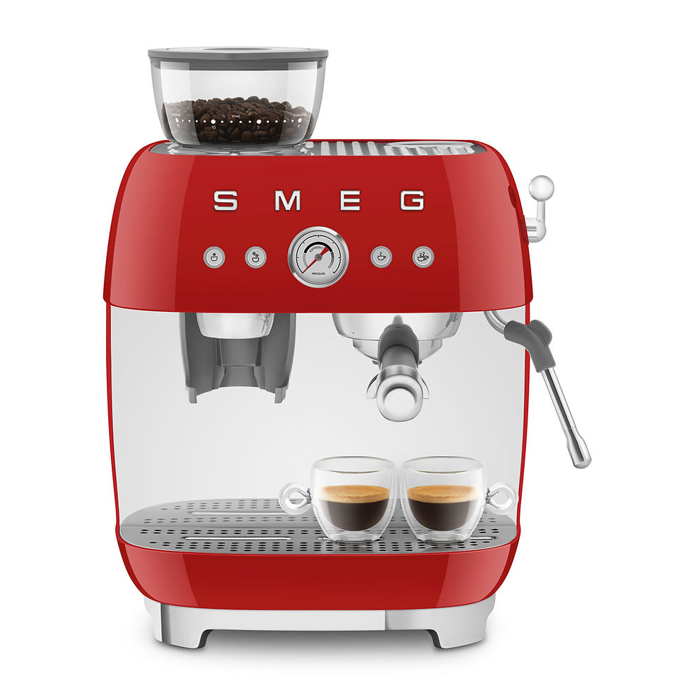 Thumbnail: SMEG Espresso Coffee Machine with Grinder Red, 50's Style Aesthetic