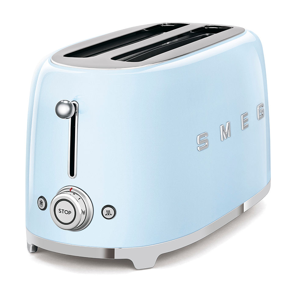 Thumbnail: SMEG Toaster 4 slice (2 extra-wide slot) Pastel blue, Glossy 50's Style Aesthe