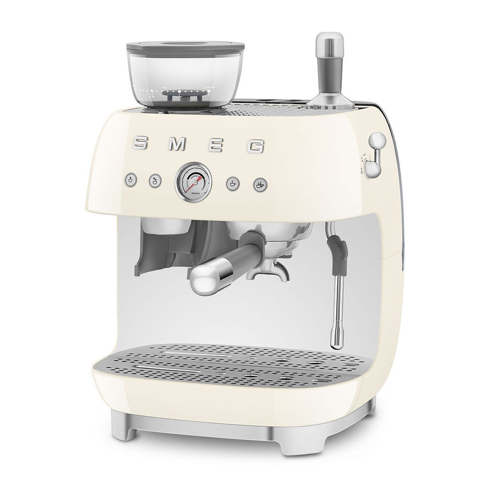 Thumbnail: SMEG Espresso Coffee Machine with Grinder Cream, 50's Style Aesthetic