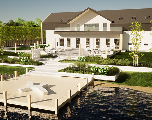 Ogród przy budynku usługowym