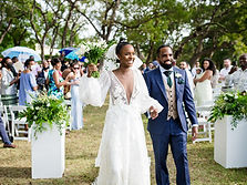 Bride and groom Barbados garden wedding